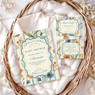 Servilleta De Papel Baby Shower de Flor Silvestre Rayada