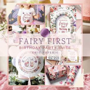 Invitación Fairy Doorway Red Hair Fairy First Birday Party