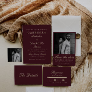 Invitación Boda violeta honesto simple y elegante