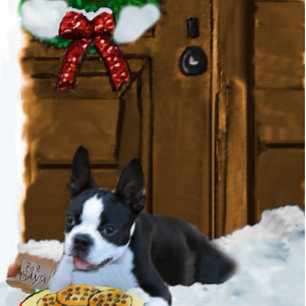 Tarjetas de Navidades de Boston Terrier
