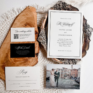 Tarjeta De Agradecimiento Boda de fotografía con dos guiones clásicos de ele