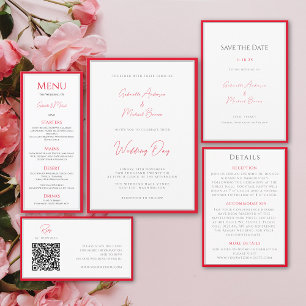 Reserva La Fecha Typografía mínima Elegante eterno Rojo cerezo