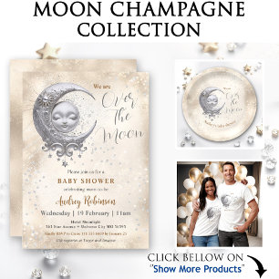 Posavasos Cuadrado De Papel Sobre la Luna Un Baby Shower Neutral De Género