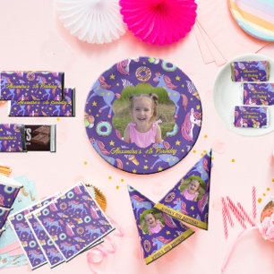 Pegatina Redonda Foto Personalizado, Unicornios, Donuts y Helados