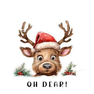 Camiseta Funny Ho Ho Ho Ho Ho Ho   Reindeer Santa Hat