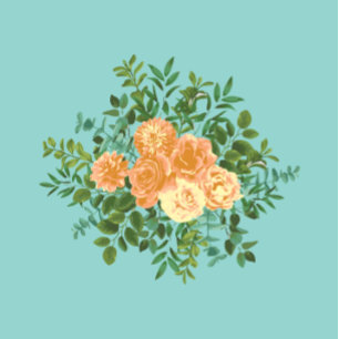 Invitación Peach & Aqua Peony y Rosa Boda Floral