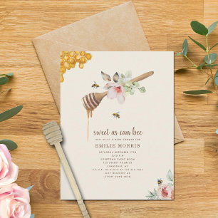 Invitación Dulce como puede ser honeycomb Floral Baby Shower