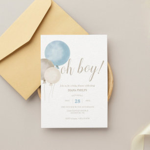 ¡Oh, chico! Invitación a Baby Shower de color de a
