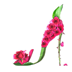 Invitación Corona dorada, zapato de tacón alto de hadas flora