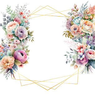 Invitación Ducha nupcial de bodas con arca de buquet floral p