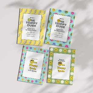 Tarjeta De Agradecimiento Sonrisa retro de "Un tío feliz"