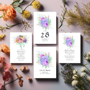 Tarjeta De Agradecimiento Boda de Primavera Floral Rústica