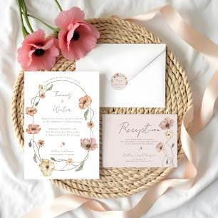 Tarjeta De Confirmación De Asistencia Flores de adormidera islandesas Boho