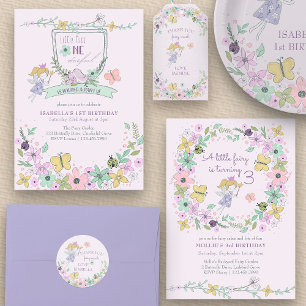 Invitación Miss Maravilloso Chica de Hadas Cutas Primer Cumpl