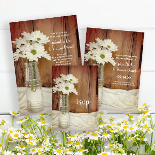 Daisies blancos en boda de botellas de leche RSVP