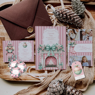 Pegatina Redonda Navidades de Coquette Rosa