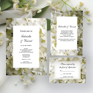 Tarjeta RSVP de Boda Floral de Hydrangea Blanca