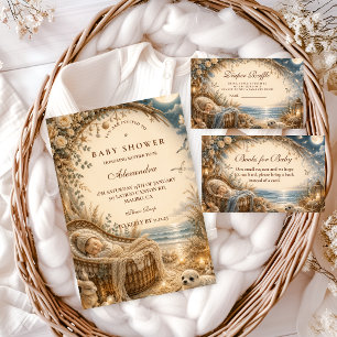 Invitación Fiesta de Bebé Boho Playa Encantada