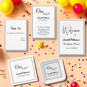 Plato De Papel Elegante Sencillo Blanco Y Negro Moderno Primer Cu