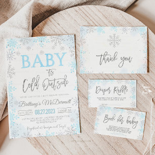 Pegatina Redonda Invierno Baby Shower hace frío afuera