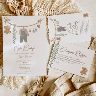 Invitación Ropa de ropa neutra de género suave boho de la duc