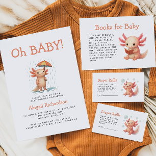 Invitación Oh Bebé Lindo Ajolote Baby Shower