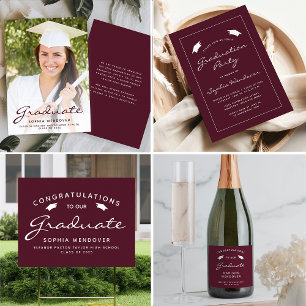 Anuncio de Graduación con Fuente Burgundy Script 2