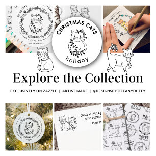 Tarjeta Festiva Los Navidades Meowy colorean a su propio gato con 