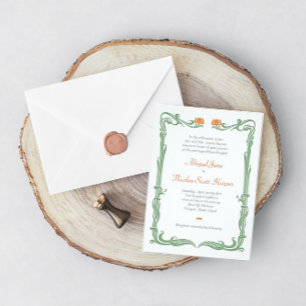 Invitación Tulips de Art Nouveau