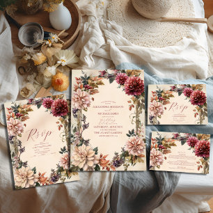 Tarjeta De Recepción Boda floral real victoriano