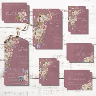 Invitación Boda rosado moderno de la floral pastel