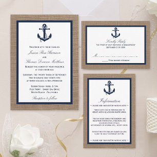 Invitación El Ancla De La Marina En La Colección De Bodas De 