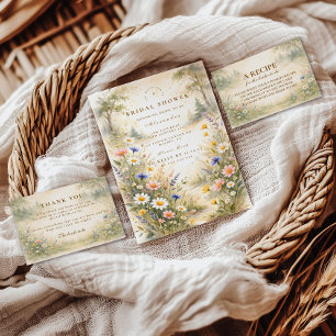 Invitación Chorreo de boda Blush y prado azul