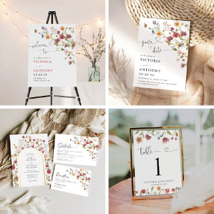 Tarjeta de gabinete Wildflower Honeymoon Wish