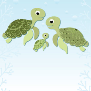Invitación Sexo neutro en Baby Shower de la tortuga marina