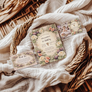 Invitación Cumpleaños 1º Floral Higo Neutral