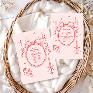 Invitación Esbozar Baby Shower de doblado de mano dibujada