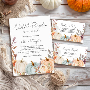 Invitación Caer en Baby Shower un poco de calabaza