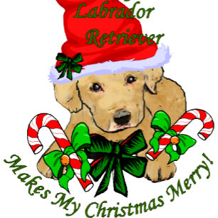 Tarjeta Festiva Labrador amarillo recupera regalos de Navidades
