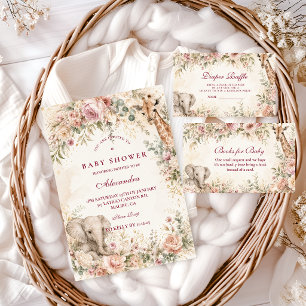 Servilleta De Papel Chica Safari Rosa Elegante Baby Shower