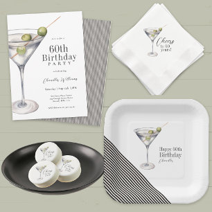 Servilleta De Papel Martini Cocktail 60th Birthday Party