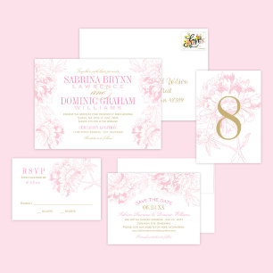 Respuesta de Boda de Peonía Rosa y Oro
