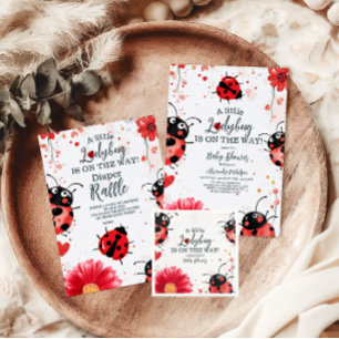 Tarjeta De Recepción Boho Little Ladybug Baby Shower Boys for Baby