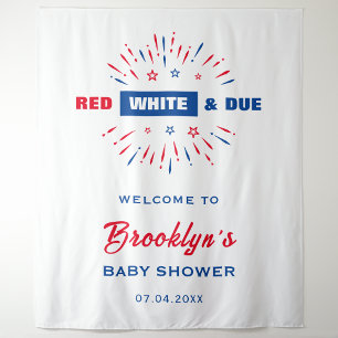Invitación Blanco Rojo Y Debido Patriótico El 4 De Julio Baby