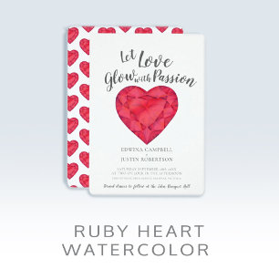 Invitación Dejemos que el amor resplandezca con pasión ruby b