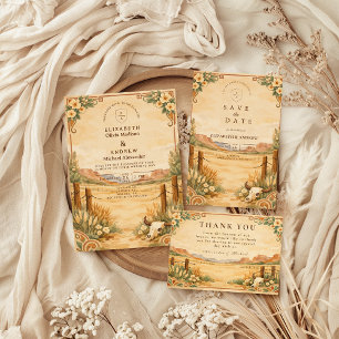 Invitación Boda Rústica del Desierto Occidental