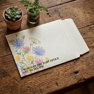 Tarjeta De Visita Cuadrada Gracias flor silvestre acuarela colorida