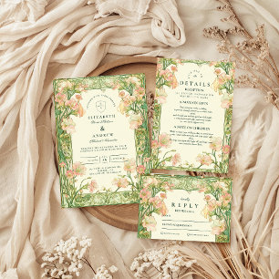 Tarjeta De Agradecimiento Boda Art Nouveau de Pea Dulce Rosa