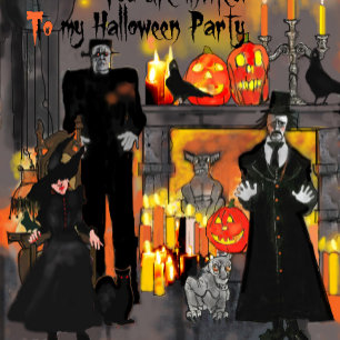 Invitación artística a la fiesta de Halloween