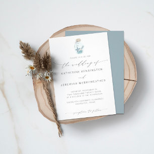 Invitación Elegante Boda de escritura moderna de la concha de